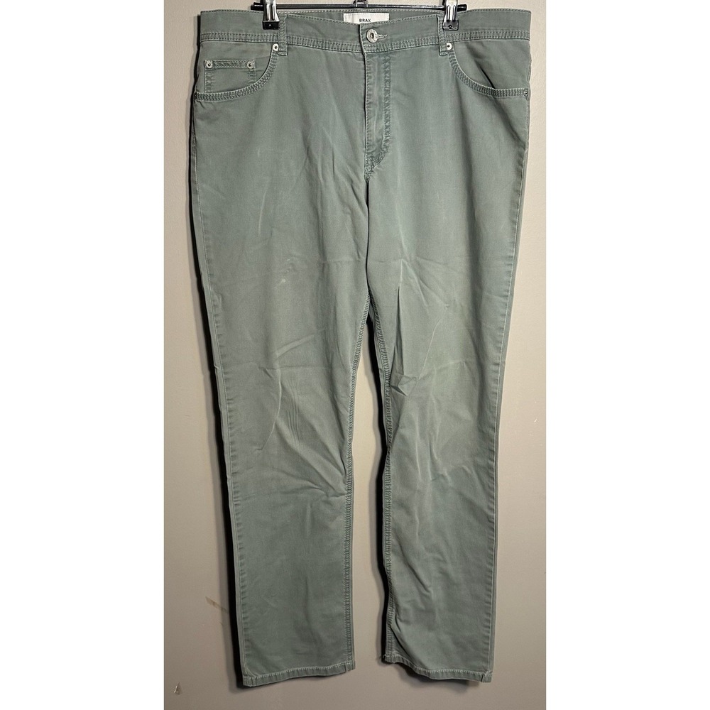 Brax COOPER FANCY Casual Pants 38 x 34 Green ICE COTTON Summer Structure‎